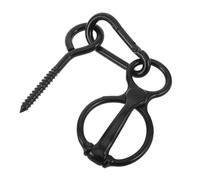 UKCOCO Anillo de Amarre para Caballos Acero Inoxidable con Perno de Ojo Negro, Clip de Corbata de Cuerda para Establos, Accesorios Seguros para Remolques y Equipos de Entrenamiento