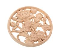 UKCOCO Aplique Decorativo de Madera para Muebles Adorno Redondo Tallado para Puertas y Gabinetes de Decoración Elegante y Duradero para Decorar Interiores de Hogar y Mobiliario