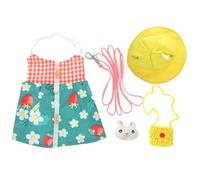 UKCOCO Arnés para Conejos Pequeño Talla M, Chaleco Antiescape de Tela Cuerda de Tracción para Exteriores, Ropa para Mascotas Verde Estampado Floral, Accesorios para Paseo Color Aleatorio