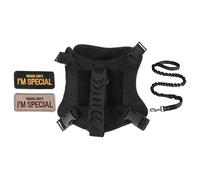 UKCOCO Arnés Táctico Ajustable para Gatos con Chaleco Antiescape Negro Correa Resistente para Senderismo y Paseo al Aire Libre Equipo para Entrenamiento y Aventuras con Mascotas