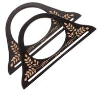 UKCOCO Asas de Madera para Bolsos 2 Piezas, Mango Decorativo para Bolsas de Viaje y Manualidades, Accesorio de Recambio Diseño Aleatorio y Tamaño Cómodo Color Aleatorio