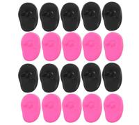 UKCOCO Auditivos de Silicona para Teñir el Cabello, Orejeras Ajustables Negras y Rosa Fucsia, 10 Pares Reutilizables para Salón y Cuidado Personal