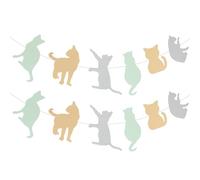 UKCOCO Banderín Decorativo para Fiesta de Mascotas 2 Piezas Diseño de Animales 3 Metros Colores Amarillo Verde y Gris Pancarta para Tienda de Mascotas y Celebración Decoración