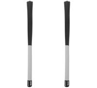 UKCOCO Baquetas de Cepillo para Batería de Alta Elasticidad Juego 1 Par Mango Gris y Cerdas Negras Onduladas Accesorio Ligero para Cajón Caja y Práctica de Percusión Jazz