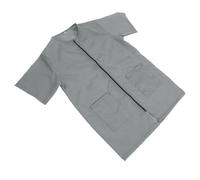 UKCOCO Bata de Trabajo para Peluquería Canina y Antiestática Talla L Gris Manga Corta con Bolsillos Adecuado para Escuelas y Clínicas Veterinarias