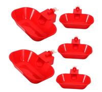 UKCOCO Bebederos Automáticos Grandes para Gallinas y Patos, Tazones de Agua para Aves de Corral, Set de 5 Piezas, Material PP Resistente y Diseño Antigoteo para Granjas y Pollitos