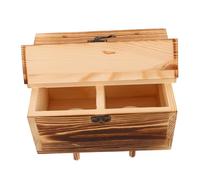 UKCOCO Bird Nesting Box with Double Holes and Perch Weatherproof Solid Wood Parrot House For Outdoor Breeding of Budgies Cockatiels Conures Compact Space-Saving Design For Garden and Tree