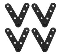 UKCOCO Bisagra Oculta de Acero Inoxidable Negra Tamaño Mediano, Bisagras para Ventanas Abatibles y Gabinetes, 4 Piezas, Soporte Recto para Reparación y Fijación en Puertas y Ventanas