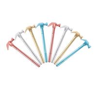 UKCOCO Bolígrafos de Tinta de Gel Forma de Martillo 8 Piezas Rojo Plata Dorado Azul X 2 Plástico Ligero Punta Fina para Estudiantes y Oficina Set de Bolígrafos Divertidos y