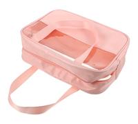 UKCOCO Bolsa de Maquillaje Transparente Grande para Viaje, Neceser Organizador de Cosméticos Rosa, Bolsa de Aseo Portátil para Mujer, Resistente y Ligera, Adecuado para Viaje y Uso
