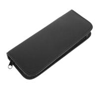 UKCOCO Bolsa de Peluquería para Tijeras Profesional 1 Unidad Tamaño Compacto 21,5x8x2 Cm Lona y PU Negra para Barberos y Peluqueros Uso en Peluquerías Compartimentos para Peine y Pinzas
