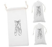 UKCOCO Bolsas para Zapatos De Baile 3 Unidades De Portátiles para Viaje para Niñas con Cordón De Franela