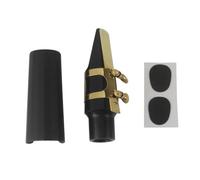 UKCOCO Boquilla De Saxófono Tenor Negra 5 Piezas Lengüeta, Almohadilla y Abrazadera, Accesorios Sencillos Para Saxofón Portátil, Kit Para Principiantes y Profesionales