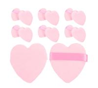 UKCOCO Borlas de Polvo en Forma de Corazón 50 Piezas Esponjas para Maquillaje Facial en Polvo Suelto Borla y Multifuncional para Fijar Base Color Rosa para Belleza Diaria