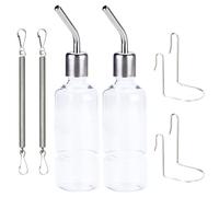 UKCOCO Botella de Agua Colgante para Conejos y Cobayas 350Ml Inoxidable 2 Unidades Dispensador de Agua sin Fugas para Hámsters y Chinchillas