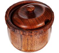 UKCOCO Botella de Especias de Madera Retro con Tapa Dispensador de Vinagre y Salsa de para Cocina Frasco Multifuncional de Condimentos