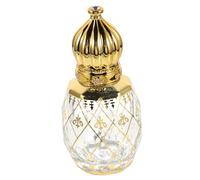 UKCOCO Botella de Perfume Vacía Árabe con Tapa de Dorada para Aceites Esenciales y Aromaterapia Botella Recargable de Diseño Decorativo y Portátil