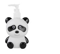 UKCOCO Botella Dispensadora de Loción para 300 Ml Bomba de Presión, Diseño Panda en Tonos Claros y Oscuros, Plástico Seguro, Adecuado para Champú y Jabón en Baño Infantil