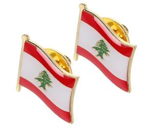 UKCOCO Broche Bandera Nacional del Líbano de Metal Esmaltado, Pin de Solapa Amistad, 2 Unidades, Accesorio Ligero para Ropa y Mochilas, Diseño Compacto y Duradero para Uso Diario