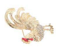 UKCOCO Broche de Aleación Dorado para Mujer Diseño de Ave, Broche de Gemas de Imitación Resistente y Detallado para Decoración y Bisutería Femenina