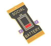 UKCOCO Broche de Batería Social Pin de Estado de Ánimo para Mujer Divertido y Elegante Accesorio de Ropa Original y Único