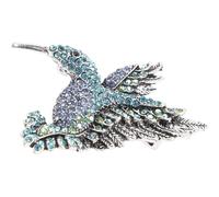 UKCOCO Broche de Colibrí Pequeño de Metal Acabado Antiguo y Gemas de Imitación Ab, Accesorio para Mujer Adecuado para Vestidos de Noche y Regalos Únicos, Joyería Delicada para Cumpleaños