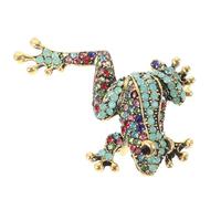 UKCOCO Broche de Rana Gemas, Alfiler de Solapa de Metal para Mujer, Pin Decorativo Animal Pequeño, Accesorio para Ropa y Mochila, Diseño Resistente y Anticorrosión, Uso Casual y Fiesta