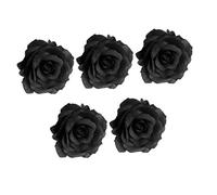 UKCOCO Broche De Rosa Artificial Negro 5 Piezas Pinza Pelo Funeraria Accesorio Floral Tradicional Para Ceremonia y Luto