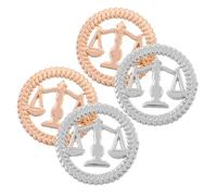 UKCOCO Broche de Solapa de Aleación para Abogados y Jueces, Pin de Balanza de Justicia y Equidad, 2 Pares (oro y Plata), Accesorio Formal Ligero y Elegante para Profesionales del Derecho