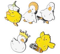 UKCOCO Broche De Solapa Forma De Pato Pequeño, Alfiler De Aleación Multicolor, Set De 5 Piezas, Pin Animal Decorativo Para Mochila, Camisa y Manualidades Diy