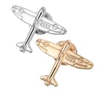 UKCOCO Broche de Solapa Pin de Moda de Avión 2 Piezas Metal Dorado y Plateado Accesorio Mujer para Traje Camisa Evento Formal y Casual