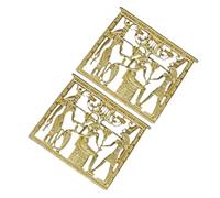 UKCOCO Broche Retro de Templo Egipcio Vintage, Metal Mate Dorado, Diseño Ligero y Pequeño, para Mujer, Accesorios de Moda Diarios y Eventos Profesionales, Set de 2 Piezas