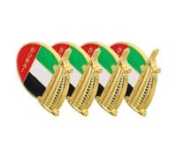 UKCOCO Broches Creativos para Mujer 4 Unidades, Pequeño Broche de Metal Diseño de Edificios y Banderas, Accesorios Decorativos para Ropa Casual y Disfraz, Obsequio Original