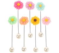 UKCOCO Broches de Flor 3d para Bufandas y Hijab, Alfileres de Seguridad de Metal Diseño de Rosa, 7 Piezas Multicolor (amarillo, Morado, Verde, Azul, Rosa, Carne), Accesorio Femenino