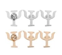 UKCOCO Broches de Símbolo Psi para Psicólogos y Psiquiatras, Juego de 6 Pins de Aleación en Oro y Plata, Hebilla de Chal Unisex para Solapas y Mochilas, Accesorio Multifuncional