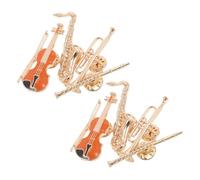 UKCOCO Broches de Solapa de Metal Forma de Instrumentos Musicales Set de 8 Piezas Mini Broches de Saxofón Violín Trompeta y Clarinete Accesorios Musicales para Ropa y Bufandas