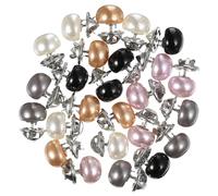 UKCOCO Broches Para Vestidos De Mujer y Botones Del Cuello De Camisa, Conjunto De 25 Unidades Colores, Perla, Champán y, Cierre Seguro Para Cubrir Escote Prendas Diarias