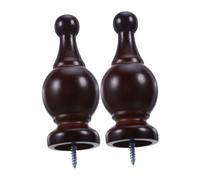 UKCOCO Cabezal Decorativo de Madera Fácil Instalación 2 Piezas Diseño Tornillo y Estilo Rústico para Barra de Cortina de 28mm para Actualización Vintage
