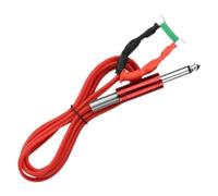 UKCOCO Cable de Clip para Tatuar de 1,7 M, Silicona Roja de Alta Sensibilidad, Doble Núcleo Flexible y Resistente para Profesional, Línea de Gancho Cordón Durable y Conductividad Estable