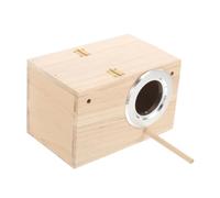 UKCOCO Caja de Cría para y Periquitos de Madera Natural Nido Cálido y Resistente para Aves Pequeñas Accesorio para Entrenamiento de Anidación y Decoración de Jardín Exterior