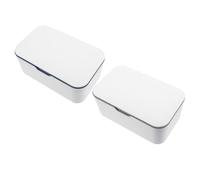 UKCOCO Caja De Pañuelos Húmedos Portátil Para Ñiño, Dispensador De Toallitas De Mano Tapa, Plástico Duradero, Diseño Sellado Anti-polvo, Para Cochecitos y Cunas, Set De 2 Unidades (gris y Azul