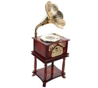 UKCOCO Caja Música Retro Mini Gramófono Clásica con Detalle Tallado Decoración De Escritorio Portátil Ocasiones Especiales