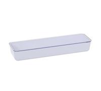 UKCOCO Caja Organizadora para Cubiertos de Plástico Blanca con Tapa Contenedor de Utensilios de Cocina Caja de Almacenamiento para Palillos y Cubiertos Resistente y Fácil de Limpiar para