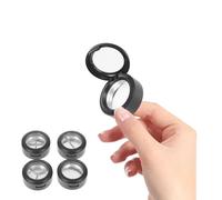 UKCOCO Caja Vacía para Sombras de Ojos 3 Compartimentos Redondos, Material sin Olor, Color Negro Mate, Incluye 4 Unidades de Bandejas de Aluminio, Adecuado para Maquillaje y Viaje