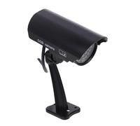 UKCOCO Cámara Falsa De Alta Simulación CCTV Exterior Previene Delitos Luz Led Roja Soporte Ajustable Fácil Instalación Solar o Pilas AAA