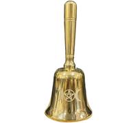 UKCOCO Campana Decoración Vintage Pentagrama, Resistente de Mano de Latón Dorado y Multifuncional para Altar y Kits de Meditación Ritual