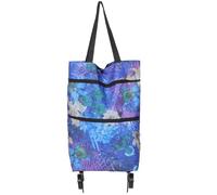 UKCOCO Carrito Plegable de Gran Capacidad con Ruedas, Bolsa Reutilizable y Material Ligero para Adquisiciones y Viajes Cómodos