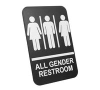 UKCOCO Cartel Baño con Braille Señal Unisex para Oficinas Restaurantes Decoración Pared Aseos Autoadhesiva Práctica y Accesible Blanca