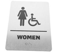 UKCOCO Cartel para Mujeres con Braille Señalización de Inodoro para Oficinas y Públicos Resistente y Decorativo