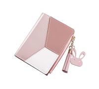 UKCOCO Cartera Corta Borlas de PU Rosa Multifuncional para Mujer, Monedero Pequeño Cremallera, Bolso de Moda Compacto para Uso Diario y Obsequio Práctico